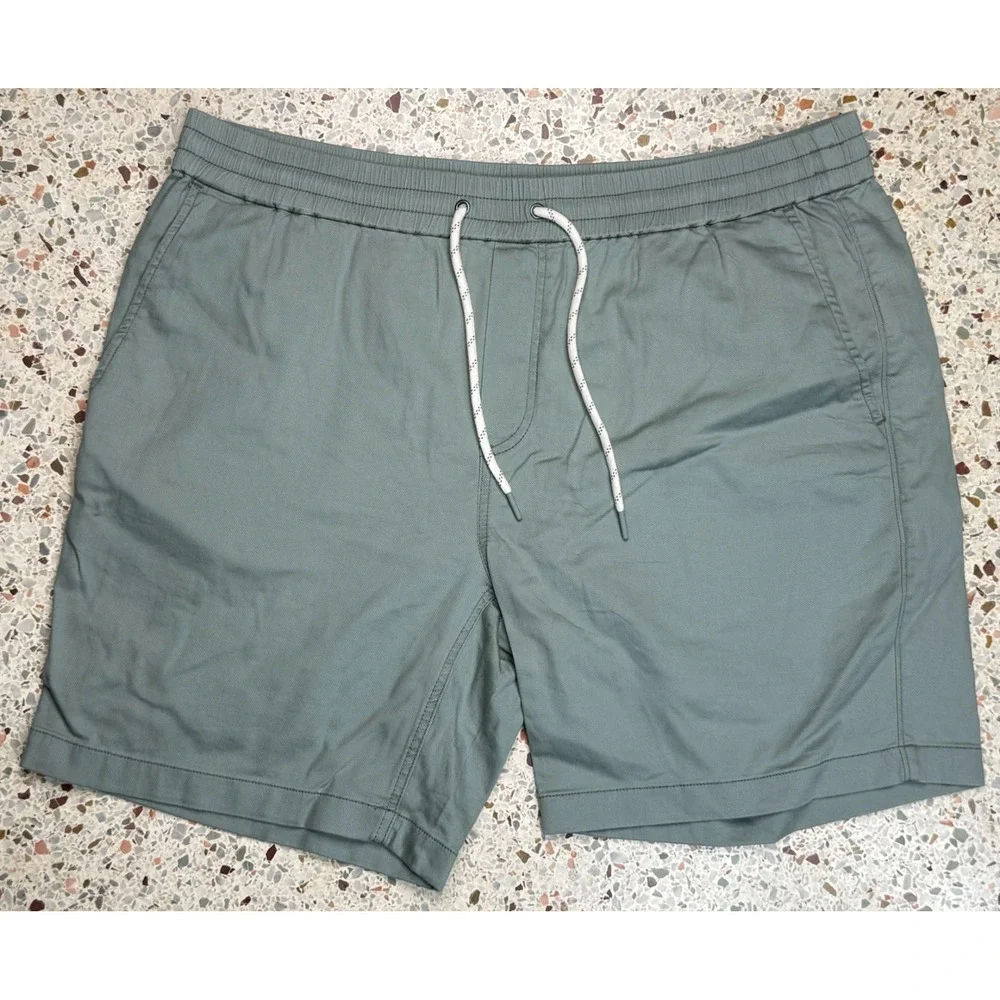 Faherty Men's Green Drawstring Waist Slash Pocket Shorts Size XXL